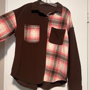 Women’s Corduroy & Plaid ColorBlock Button-Up Shirt